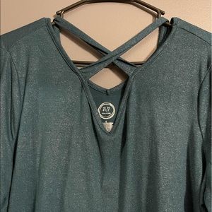 Maurices 24/7 criss cross shimmer top